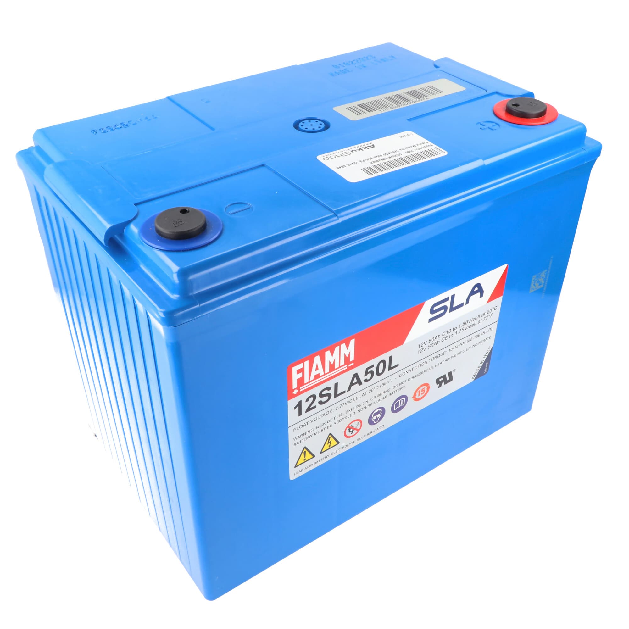 Batterie au plomb Fiamm Monolite 12SLA50 avec connexion à vis M6 12V, 50000mAh