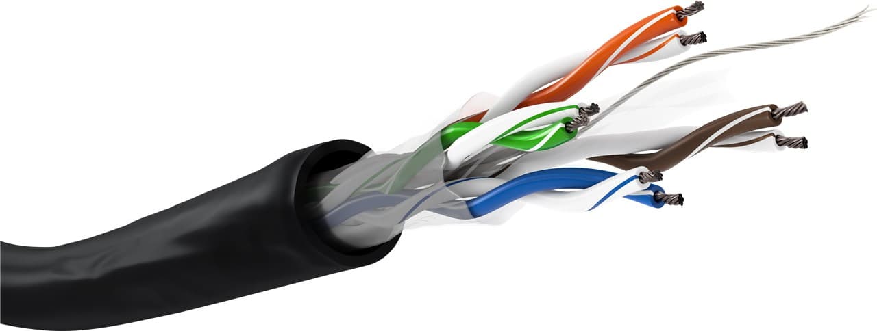 Câble réseau extérieur Goobay CAT 6, U/UTP, noir