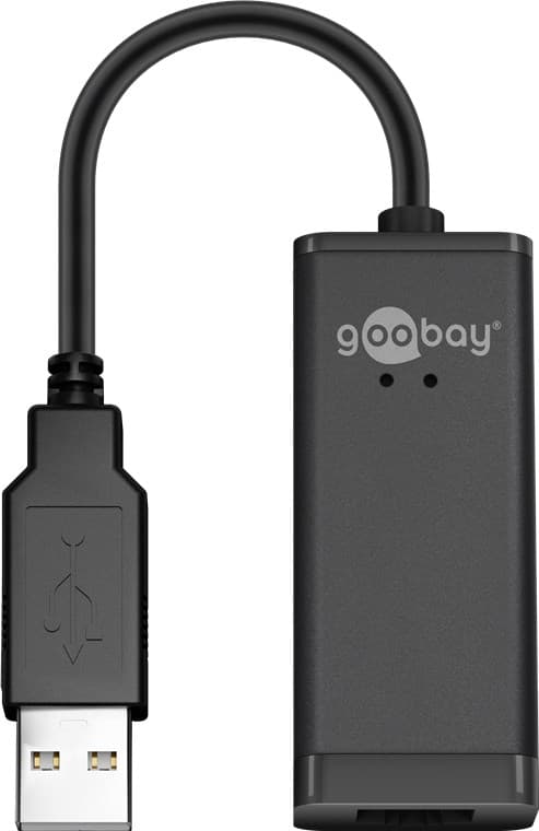 Convertisseur de réseau Goobay USB 2.0 Fast Ethernet - pour connecter un PC/MAC avec un port USB à un réseau Ethernet