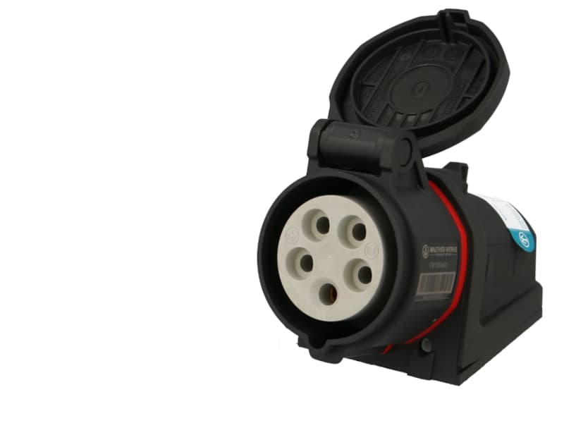 Socle mural femelle CEE triphasé, 5 x 16A Walther Neo